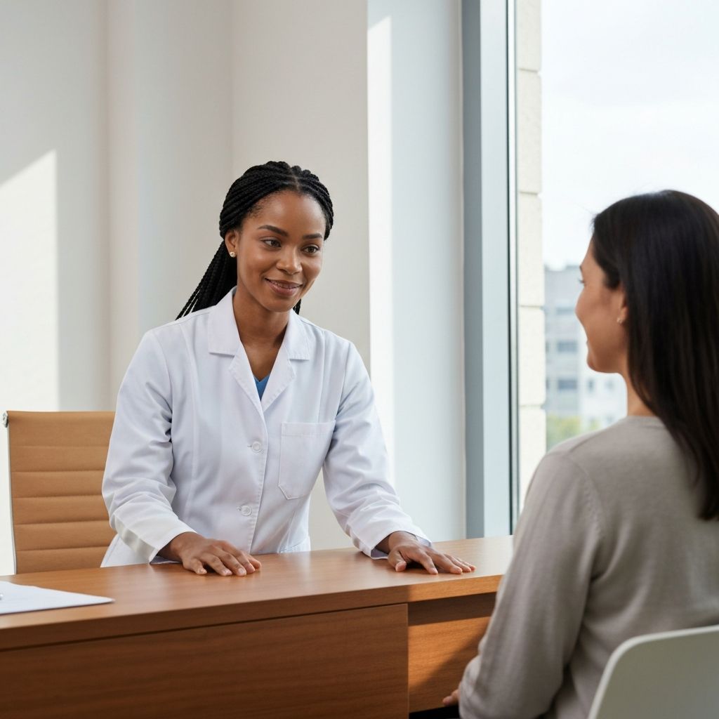 Frau mit Ärztin im Gespräch über Verdauungsgesundheit